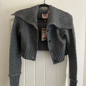 Juicy Couture Grey Cropped sweater, Petite, NWT